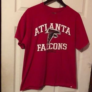 Atlanta Falcons Red Letter Logo T-Shirt Mens Large L NFL Football